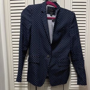 J. Crew Women's Navy Polka Dot Blazer